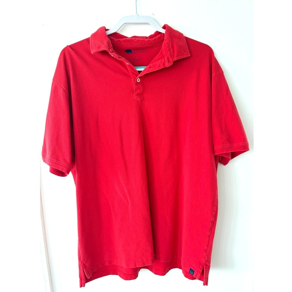 Onward Reserve Mens XL Red Pique Cotton‎ Blend Short Sleeve Polo Shirt Bear Logo